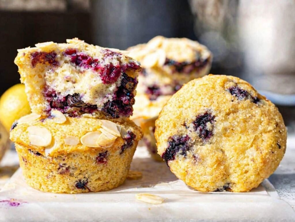One Bowl Lemon Blueberry Muffins with Greek Yogurt