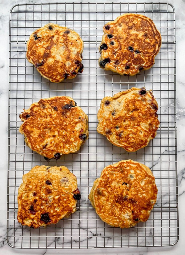 Panqueques de limón y arándanos preparados para comidas
