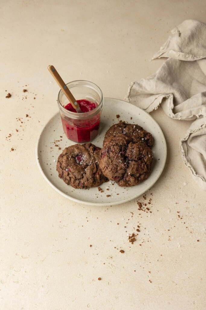 Raspberry Brownie Cookies With Rich Chocolate Flavor