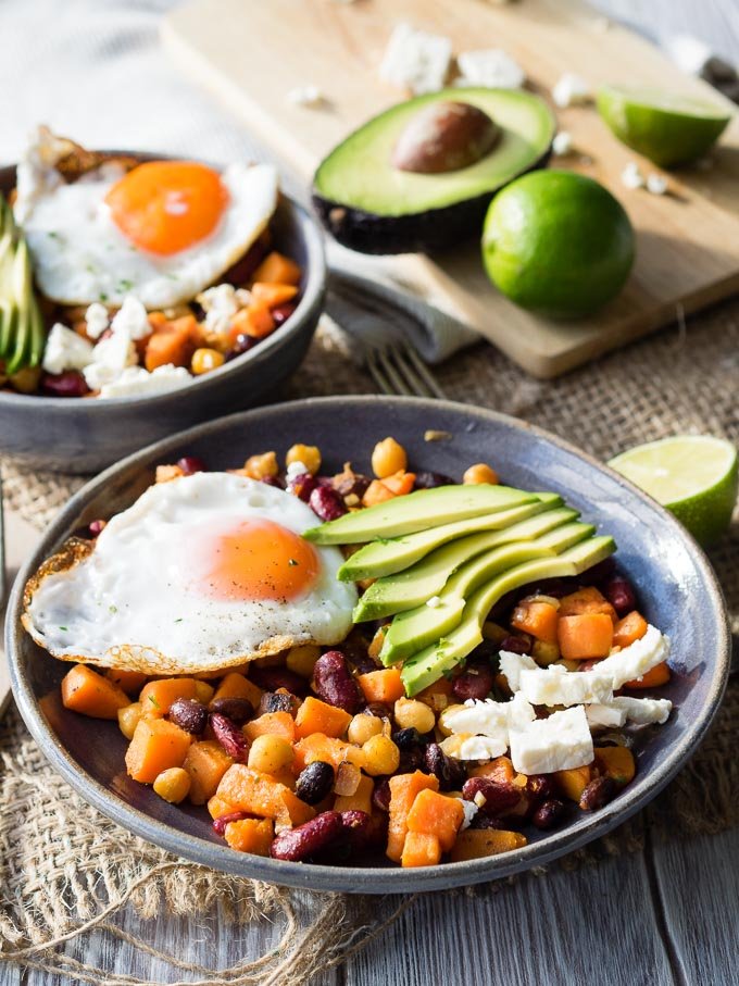 Healthy Breakfast Bowl (GF) - Sweet Potatoes and Beans