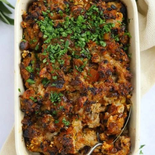 Easy Stuffing Recipe {with Sausage and Apricots}